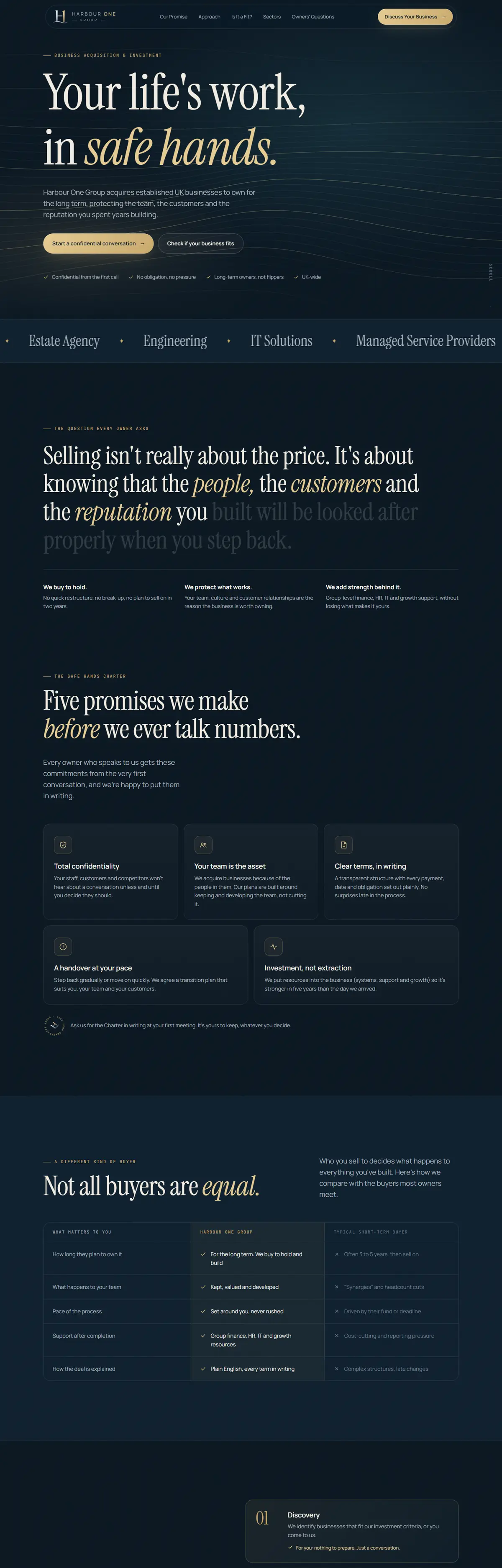 Harbour One Group website homepage