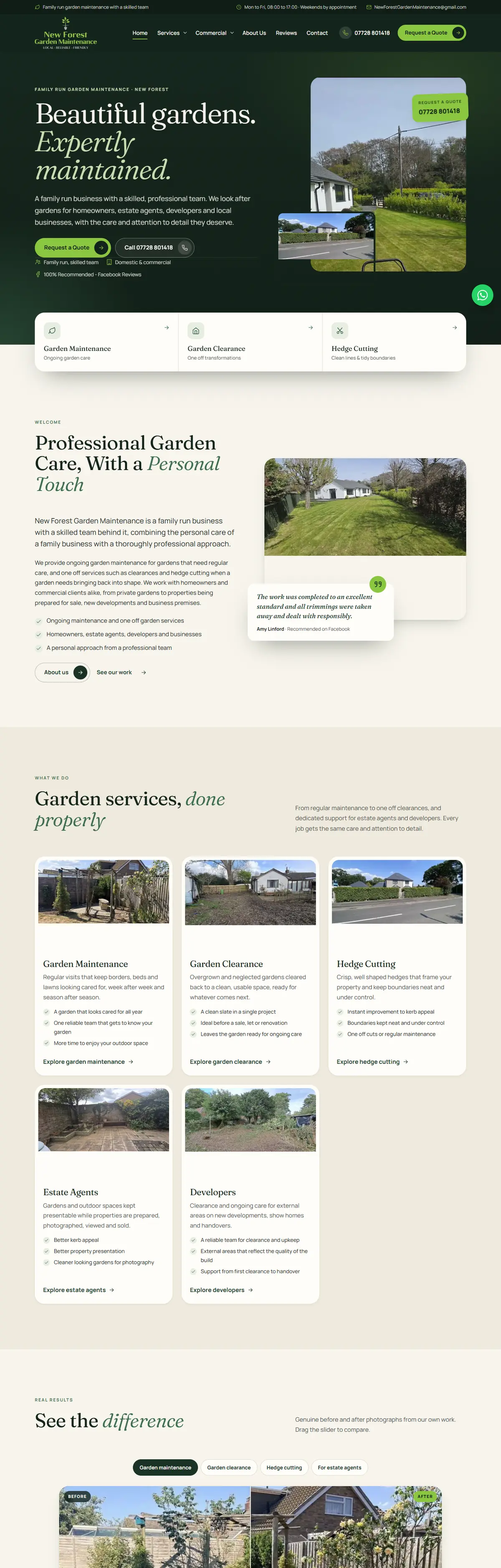 New Forest Garden Maintenance website homepage
